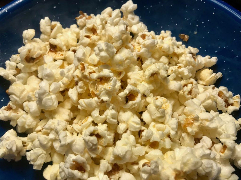 Bowl of buttery popcorn