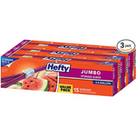 Hefty Slider Jumbo Storage Bags, 2.5 Gallon Size, 15 Count (Pack of 3)